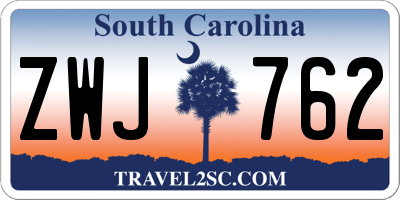 SC license plate ZWJ762