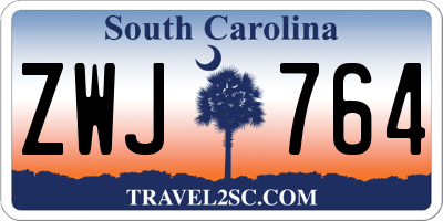 SC license plate ZWJ764