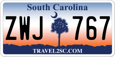 SC license plate ZWJ767