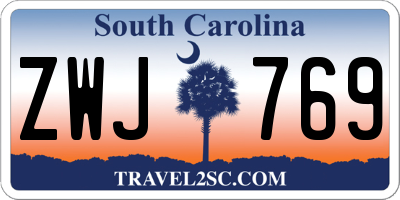 SC license plate ZWJ769