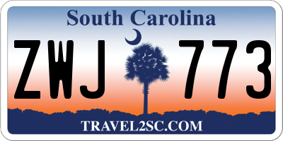SC license plate ZWJ773