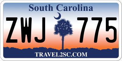 SC license plate ZWJ775