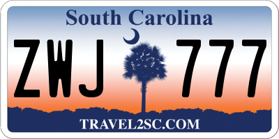 SC license plate ZWJ777