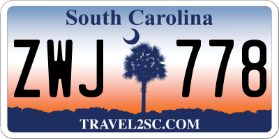 SC license plate ZWJ778