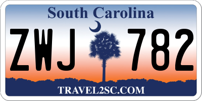 SC license plate ZWJ782