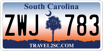 SC license plate ZWJ783