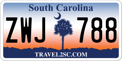 SC license plate ZWJ788