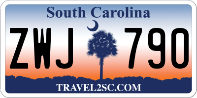 SC license plate ZWJ790