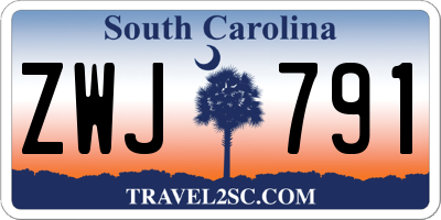 SC license plate ZWJ791
