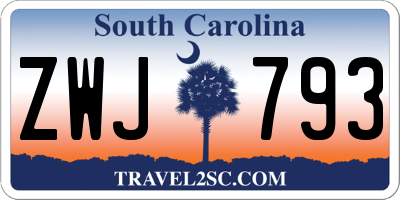 SC license plate ZWJ793