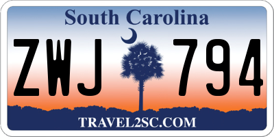 SC license plate ZWJ794