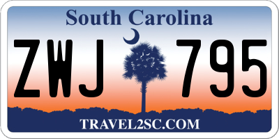 SC license plate ZWJ795