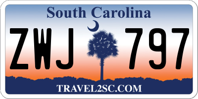 SC license plate ZWJ797