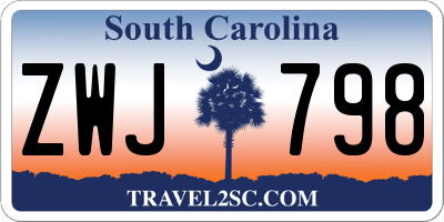 SC license plate ZWJ798