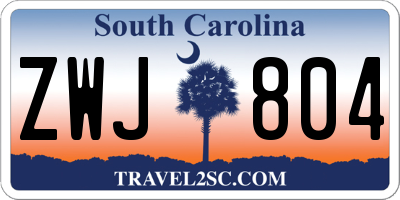 SC license plate ZWJ804