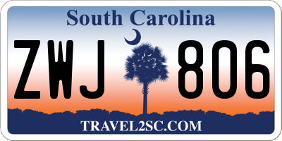 SC license plate ZWJ806