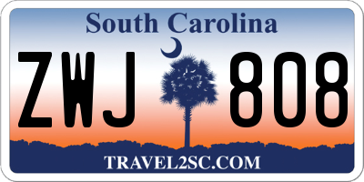 SC license plate ZWJ808