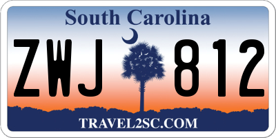 SC license plate ZWJ812