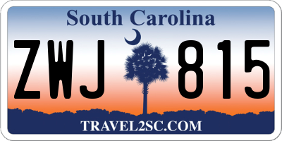 SC license plate ZWJ815