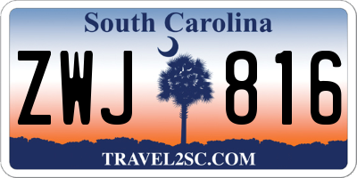 SC license plate ZWJ816