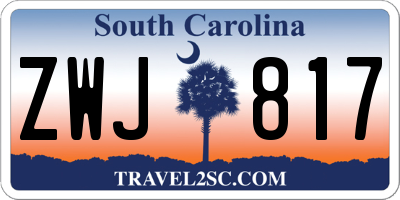 SC license plate ZWJ817