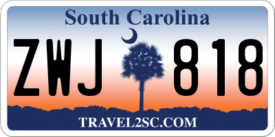 SC license plate ZWJ818