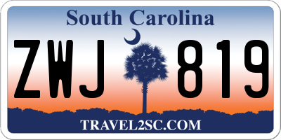 SC license plate ZWJ819