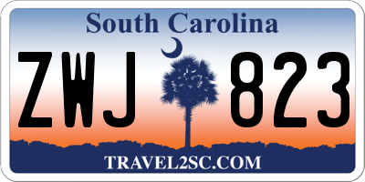 SC license plate ZWJ823
