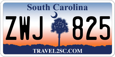 SC license plate ZWJ825