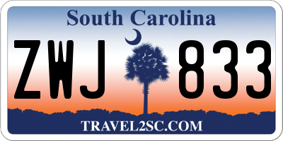SC license plate ZWJ833