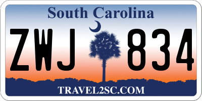 SC license plate ZWJ834