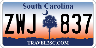 SC license plate ZWJ837
