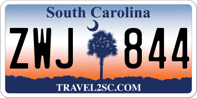 SC license plate ZWJ844