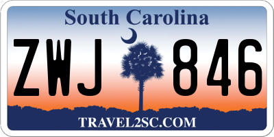 SC license plate ZWJ846