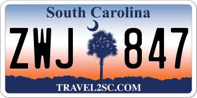SC license plate ZWJ847