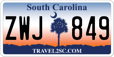 SC license plate ZWJ849