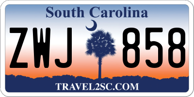 SC license plate ZWJ858