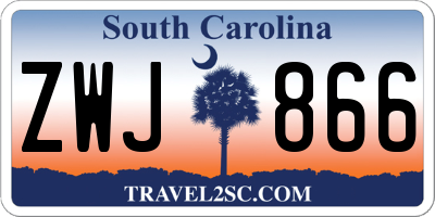 SC license plate ZWJ866