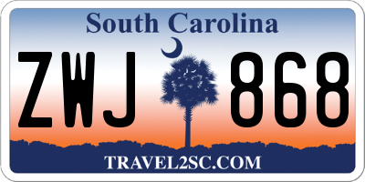 SC license plate ZWJ868