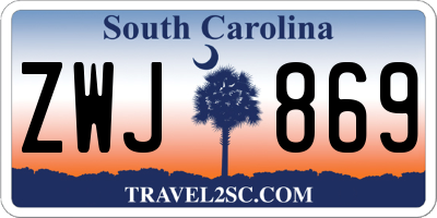SC license plate ZWJ869