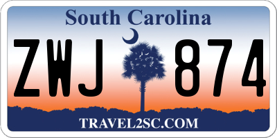 SC license plate ZWJ874