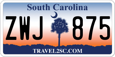 SC license plate ZWJ875
