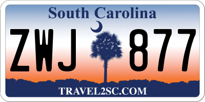 SC license plate ZWJ877
