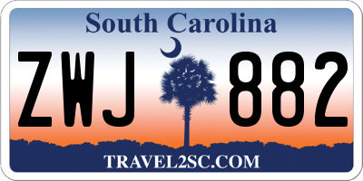 SC license plate ZWJ882