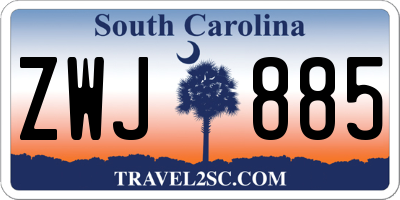 SC license plate ZWJ885