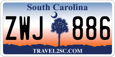 SC license plate ZWJ886