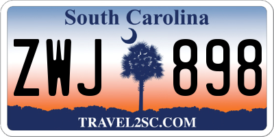 SC license plate ZWJ898