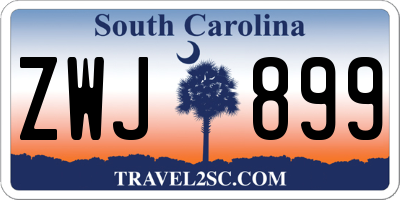 SC license plate ZWJ899