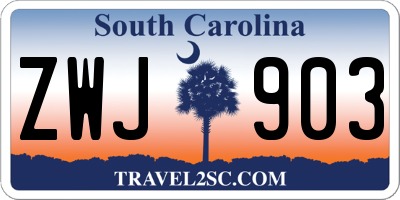 SC license plate ZWJ903
