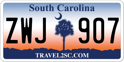 SC license plate ZWJ907
